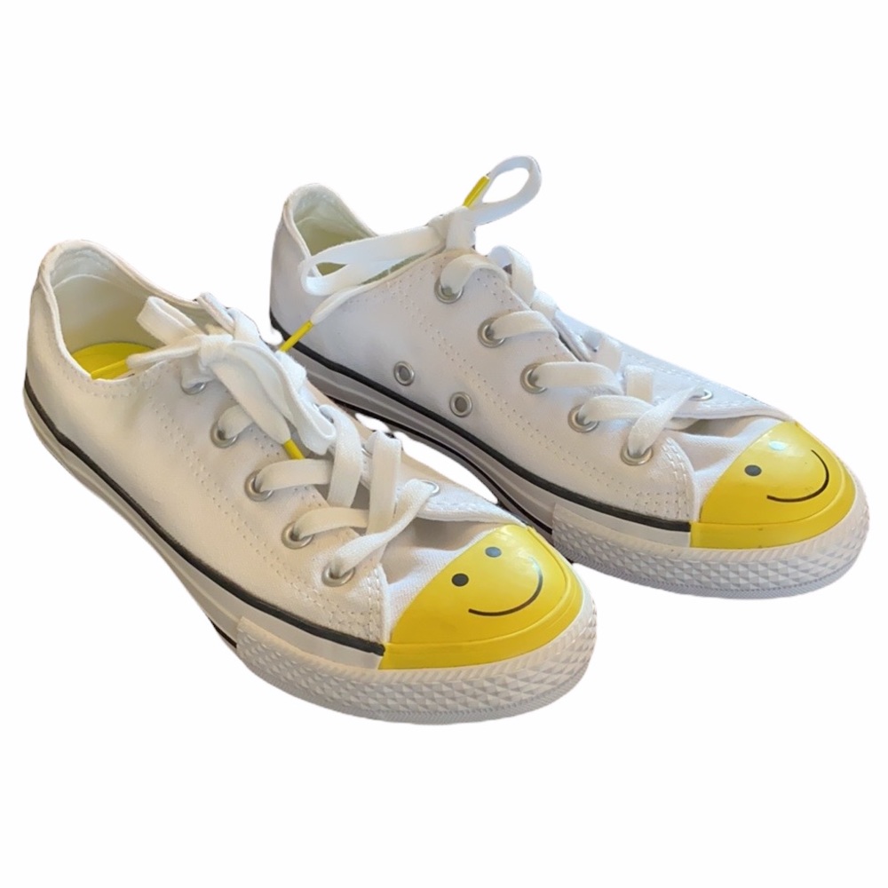 Converse Chucks Happy Smile Smiley Face Low Classics 2 Kids Youth - Picture 3 of 8
